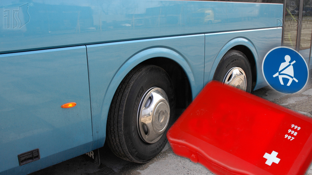 Materiał do pytania: Co stanowi obowiązkowe wyposażenie autobusu, którego dopuszczalna prędkość wynosi 100 km/h?